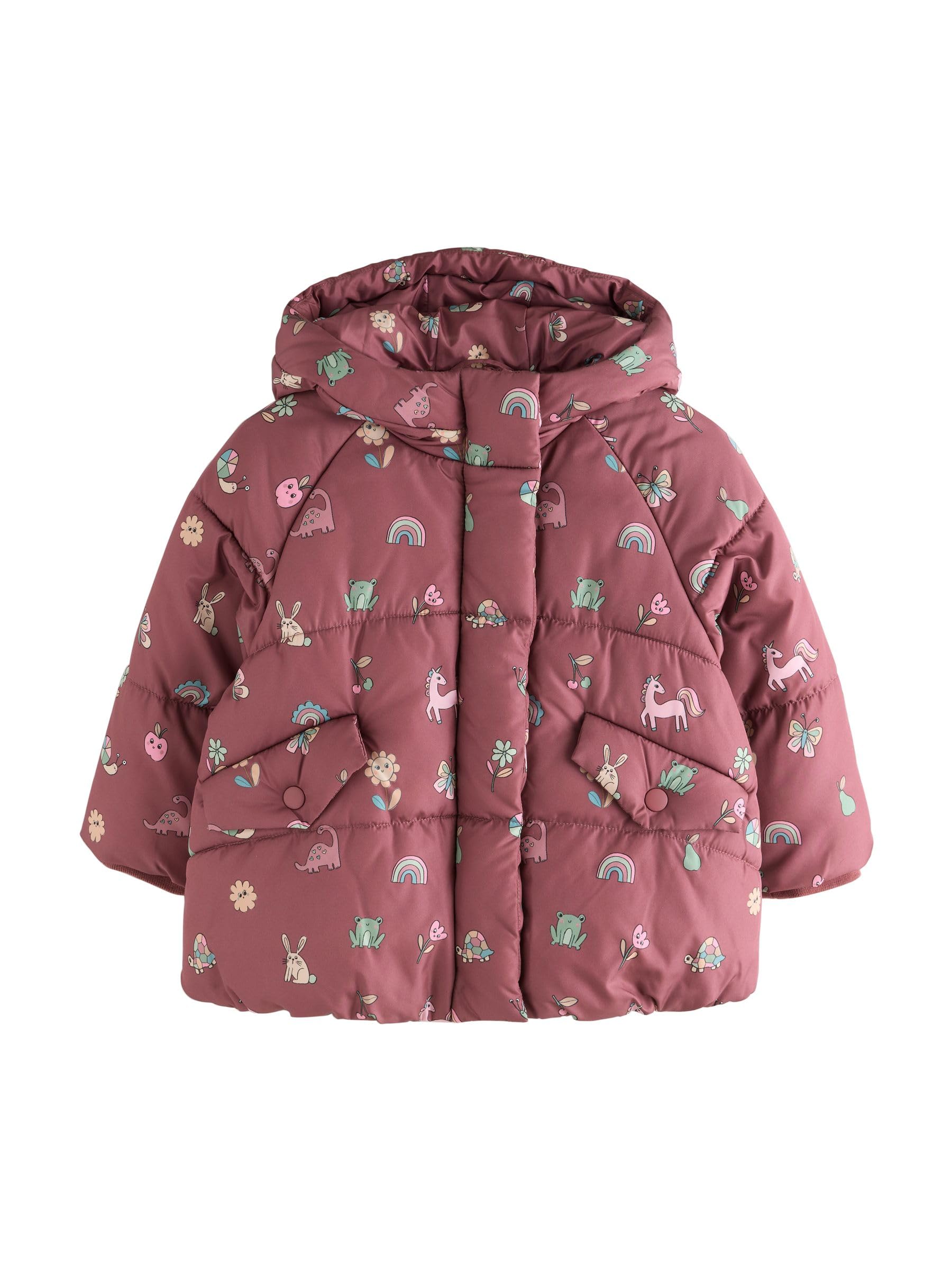 NEXT Niñas Abrigo acolchado con forro de pelo sintético y diseño impermeable
