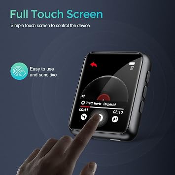 joliker MP3 Player Bluetooth 5.0, Portable Music Player with Speaker, High Fidelity Lossless Sound Quality mp3, FM Radio Recording e-Book 1.8 inch Touch Screen MP3 Player, Support up to 128GB