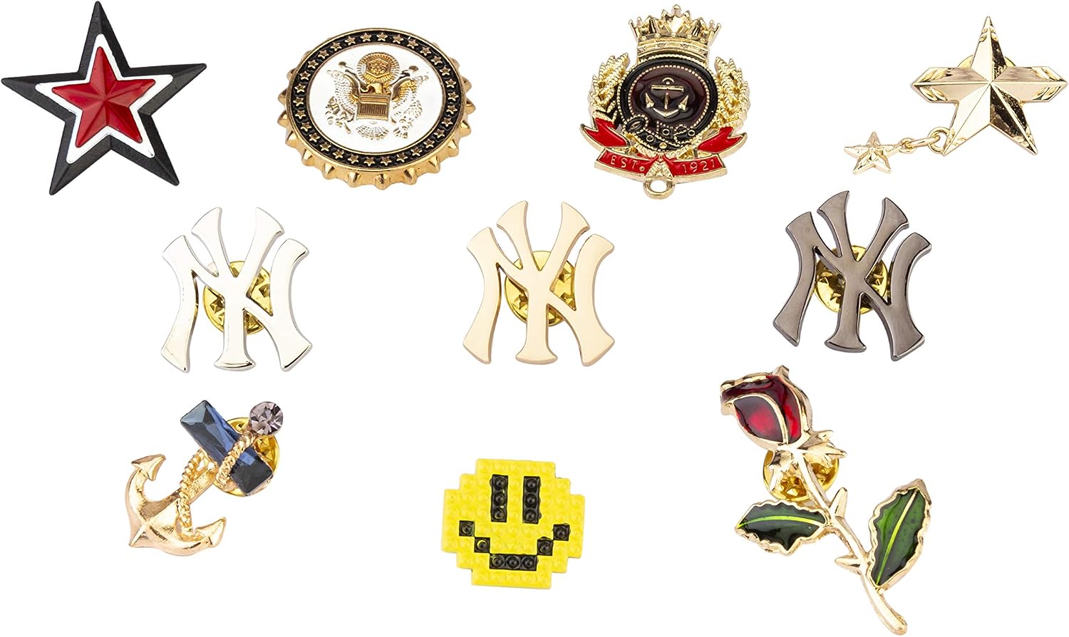 Brooch Lapel Pin for Men 10 Pieces Cute Enamel Lapel Pin Set Cartoon Brooch Pin Badges Brooch Pins for Decoration Clothing Bags Jackets Accessory