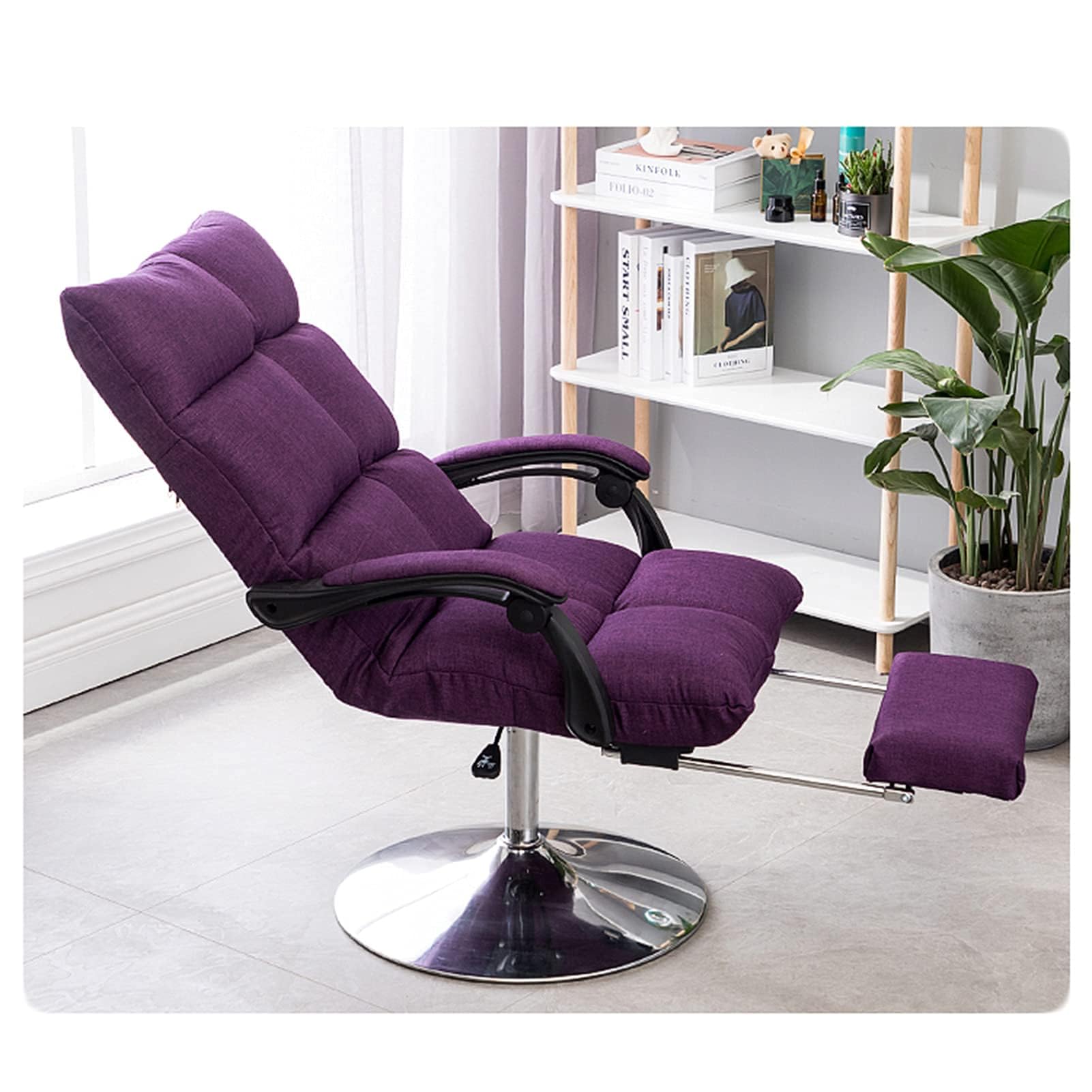 Sedia reclinabile regolabile con girevole e poggiapiedi, sgabello portatile per il massimo comfort in saloni e spa