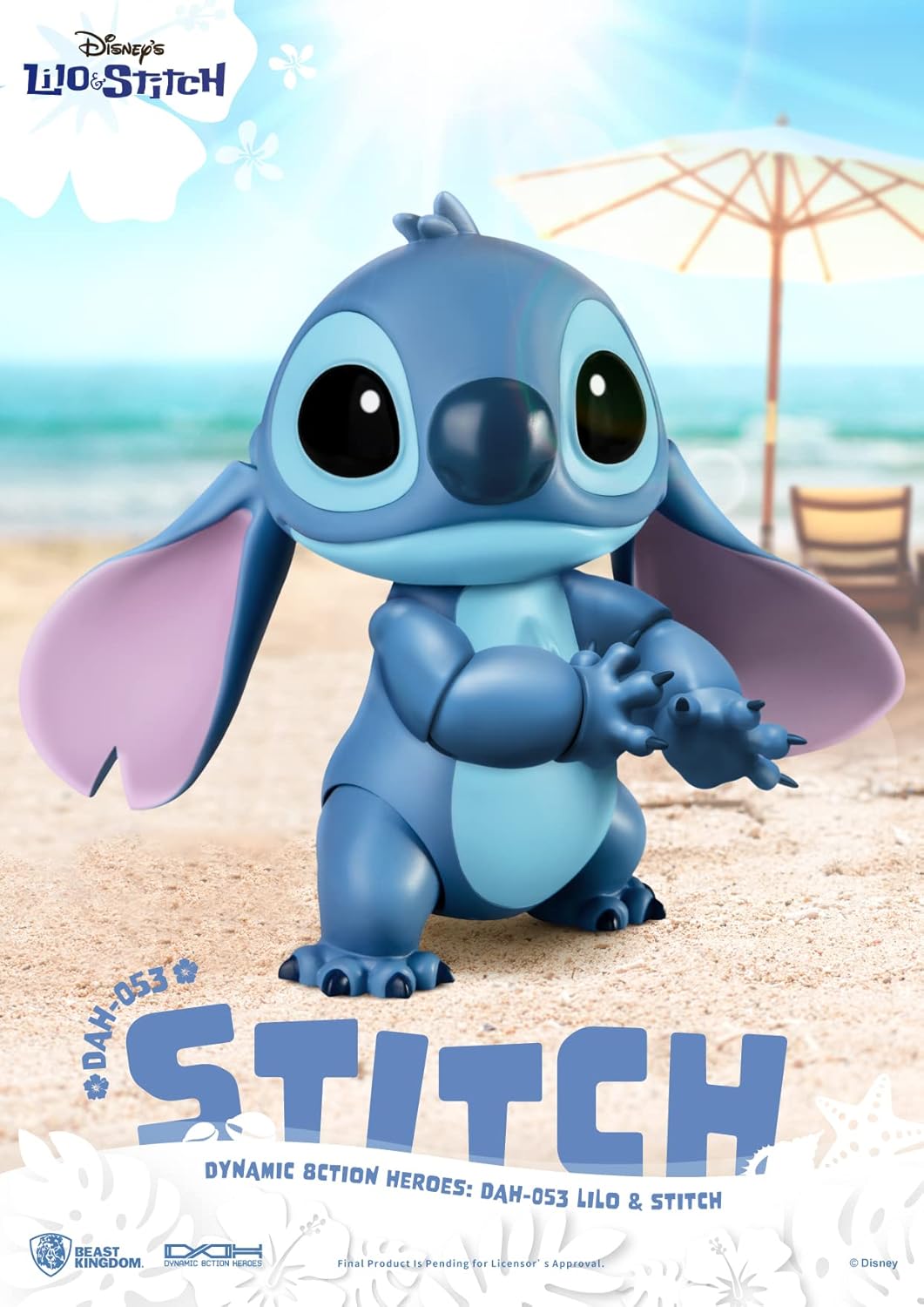 Beast Kingdom Lilo & Stitch: Stitch DAH-053 Dynamic 8ction Heroes Action Figure, Multicolor
