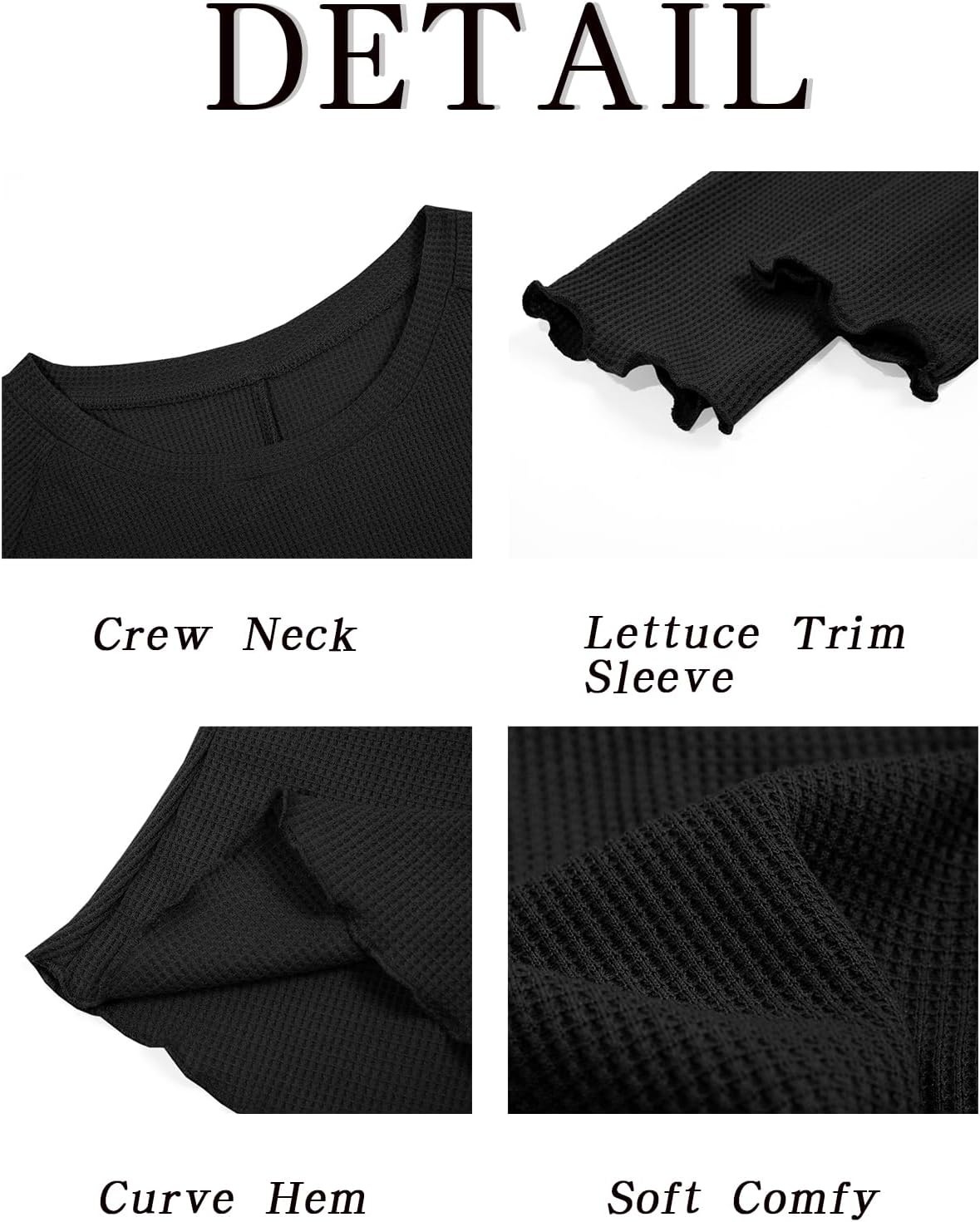 Imily Bela Womens Waffle Knit Long Sleeve T-Shirts Slim Fit Crew Neck Basic Tee 2025 Trendy Spring Summer Tops - Image 6