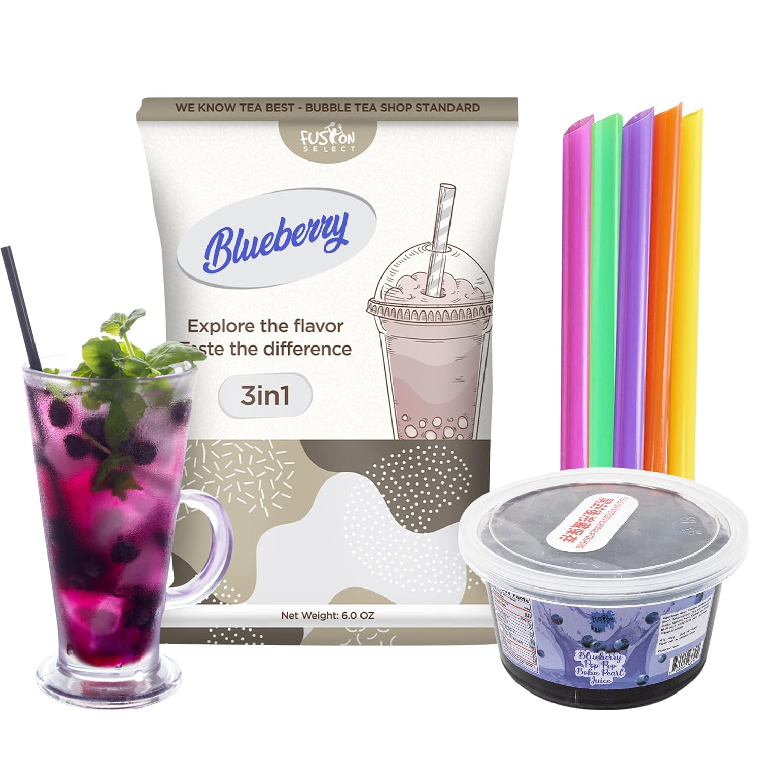 Fusion Select Ultimate Blueberry Bubble Tea DIY Kit Kuwait Ubuy