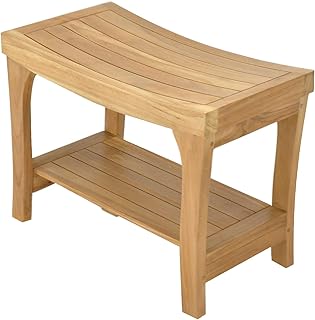 Grade-A Teak Wood Brisbane Shower Seat 24" Outdoor Patio Stool Bench