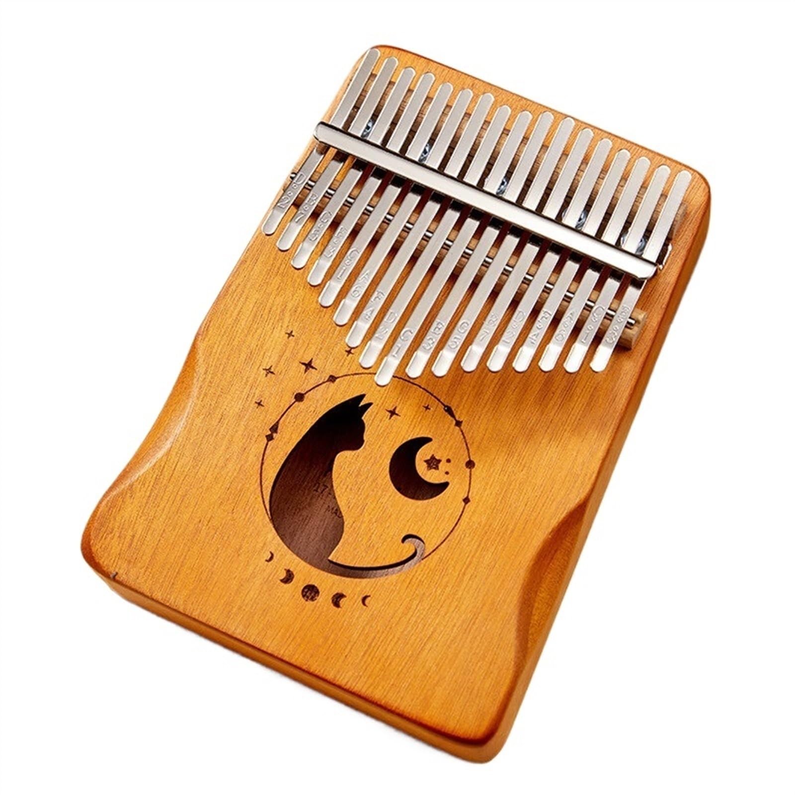Finger Piano Kalimba Fingerklavier 17-Noten Einzelbrett Anfänger Kalimba Daumenklavier 17-Noten Mahagoni Farbverlauf Blau Gelb(Yellow)