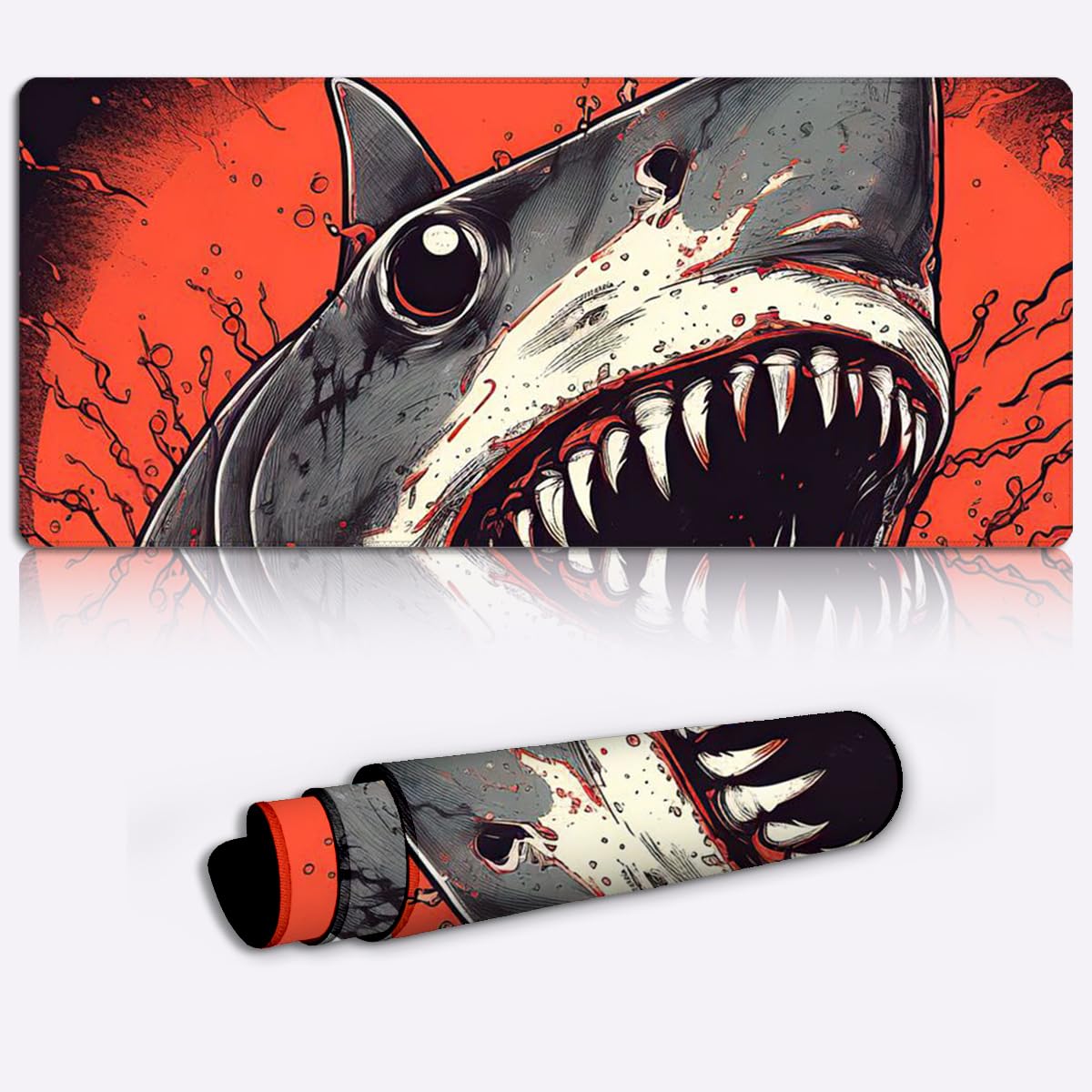 Sharks Gaming Mouse Pad For Desk,Extended Stitched Edges - View #7