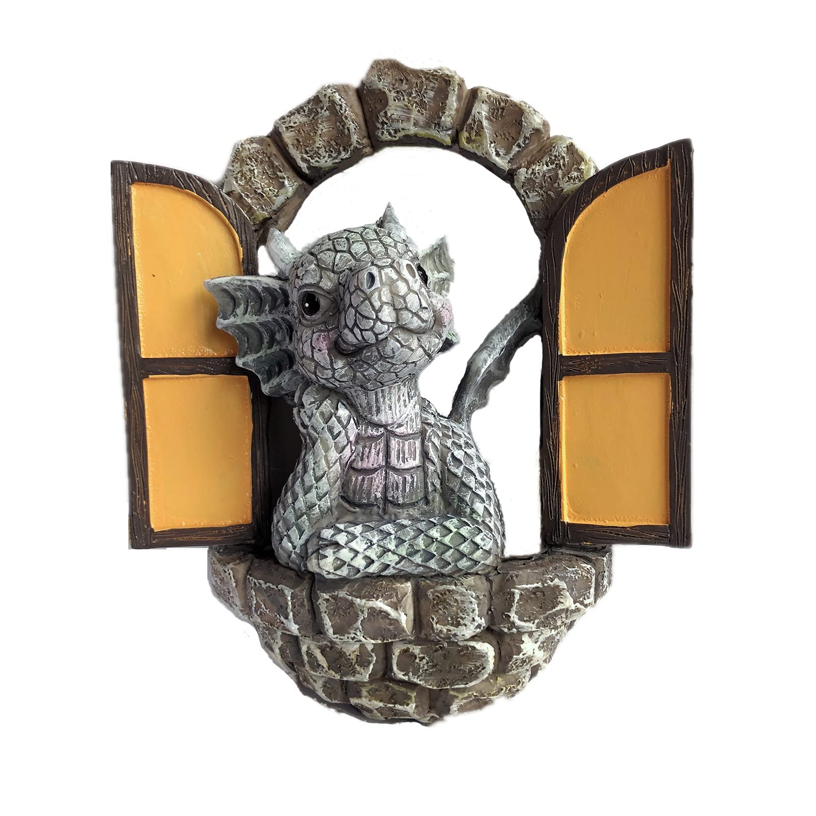 UHKCourtyard Dragon Sculpture Decoration Dragon Sculpture Wall Decoration Resin fit for Fairy Garden,Home,Patio,Porch Yard Art Decoration