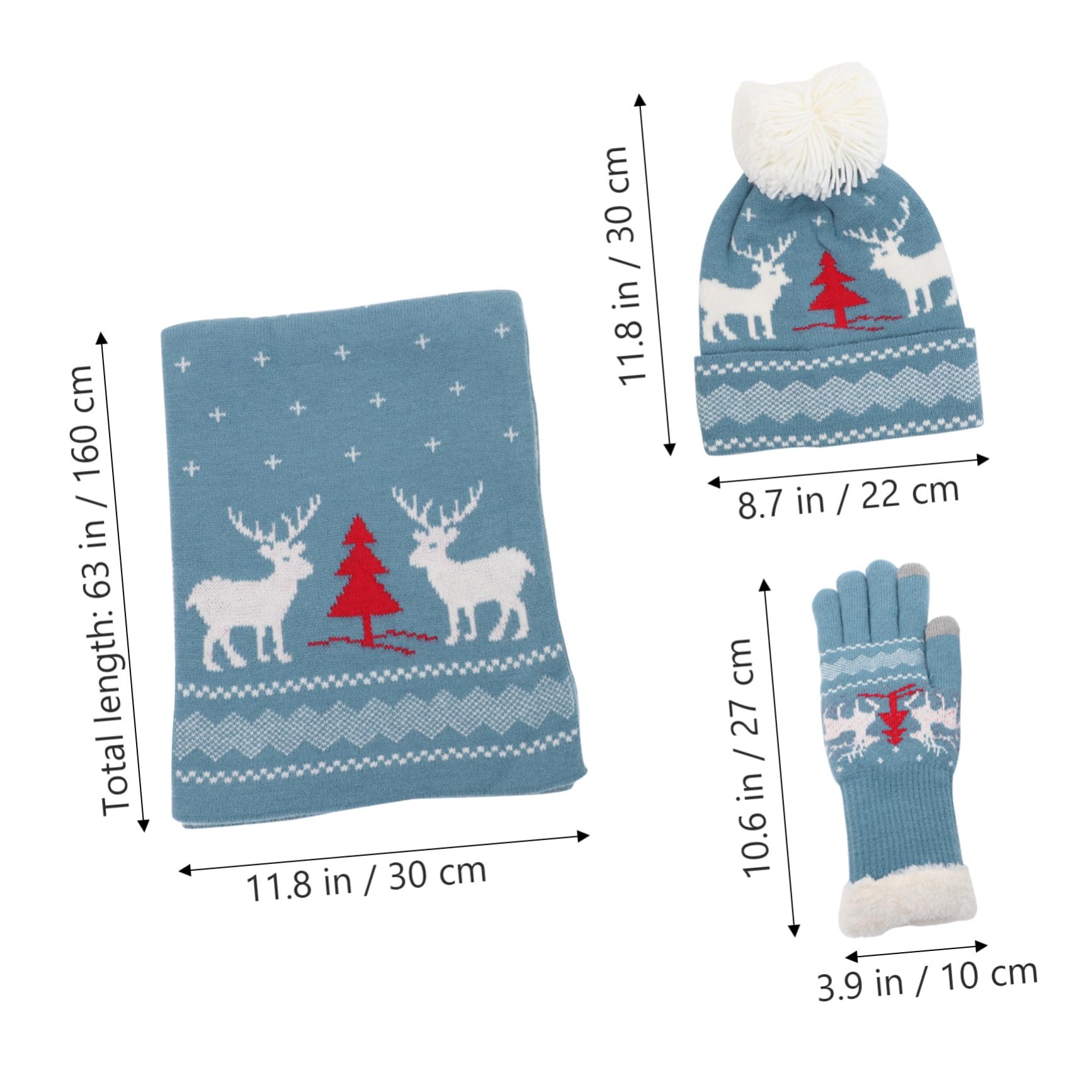 LIFKOME Bonnet tricoté de Noël à tricoter bonnet tricoté chaud de Noël casquette de crâne de écharpe de noël femmes chauds pour femmes Acrylique rouge