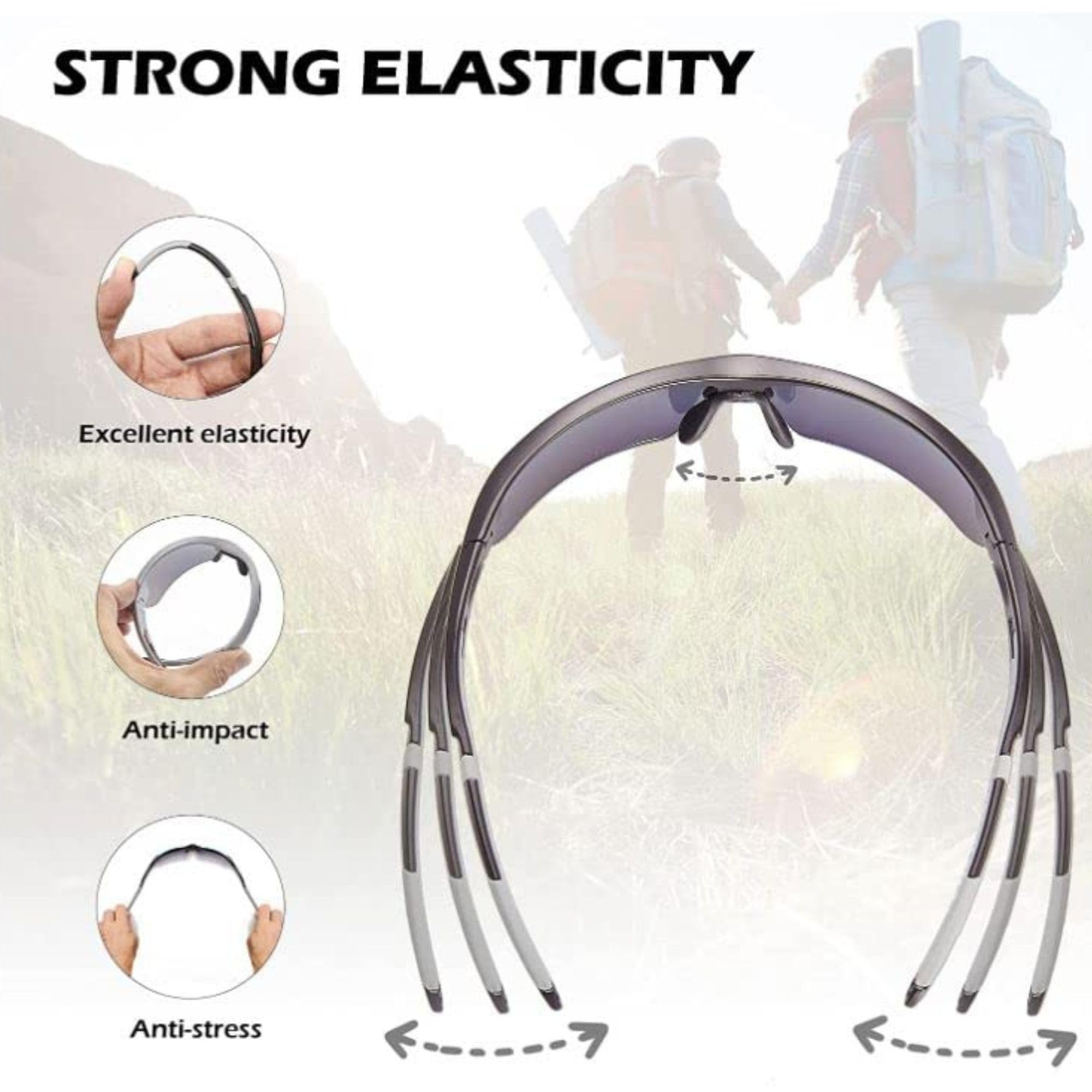 Gafas de sol de ciclismo para deportes al aire libre, fotocromáticas o polarizadas, para hombres y mujeres, marco TR90, protección UV
