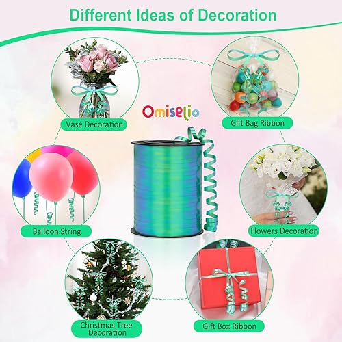 Miniatura 54 de Cinta rizadora morada – Cinta rizadora metálica brillante de 500 yardas para envolver regalos, globos, Halloween y fiestas de cumpleaños Cinta morada