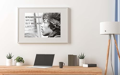 Miniatura 4 de Jimi Hendrix - Póster con cita de texto en inglés Black History Months Póster de arte de pared con citas musicales Cool Woodstock 1969 Decoraciones