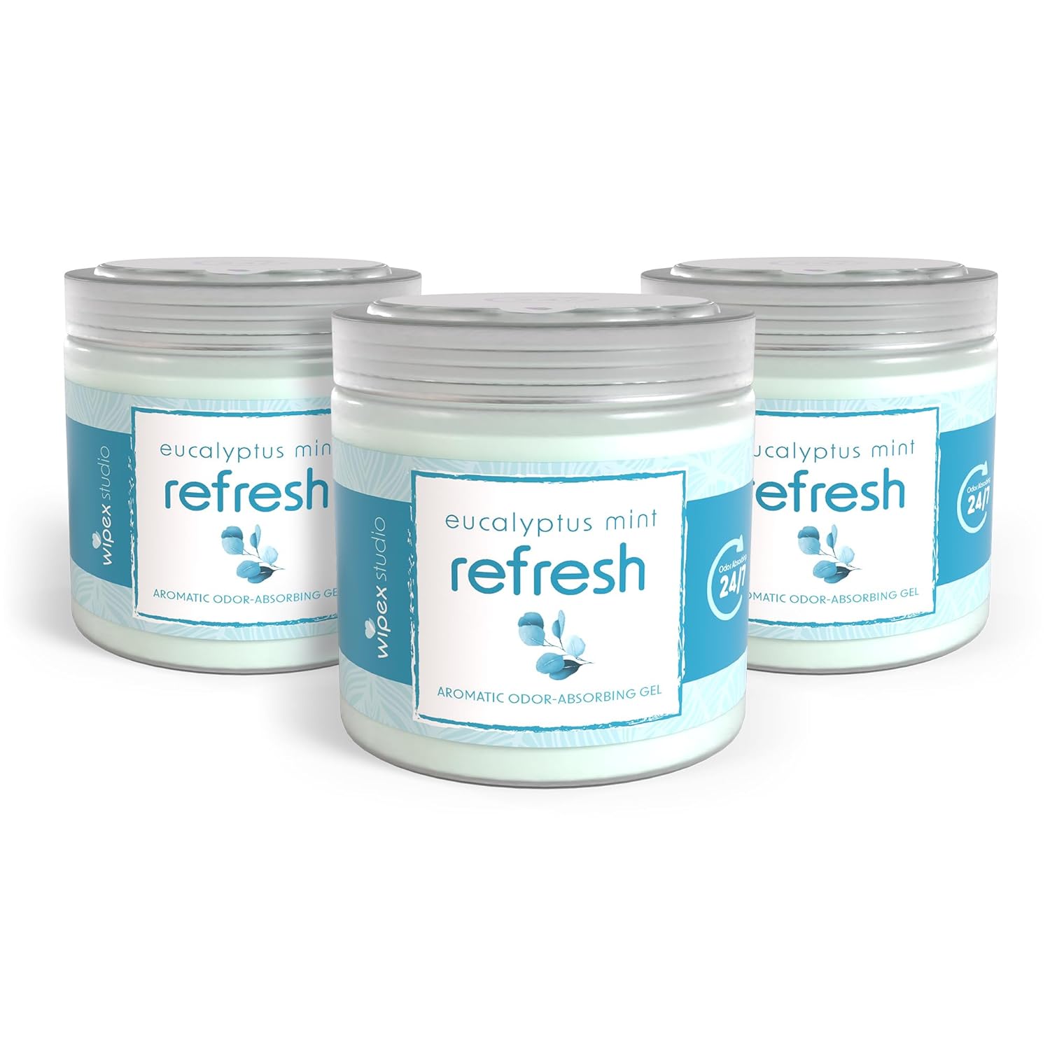 Wipex Odor Eliminator for Home - Eucalyptus Mint Odor Absorber 15 Oz Gel Jar Long-Lasting Freshness Ideal for