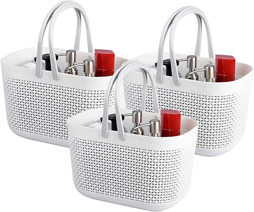 Miniatura 8 de UUJOLY Organizador de plástico con asas, organizador de almacenamiento para baño y cocina (azul)