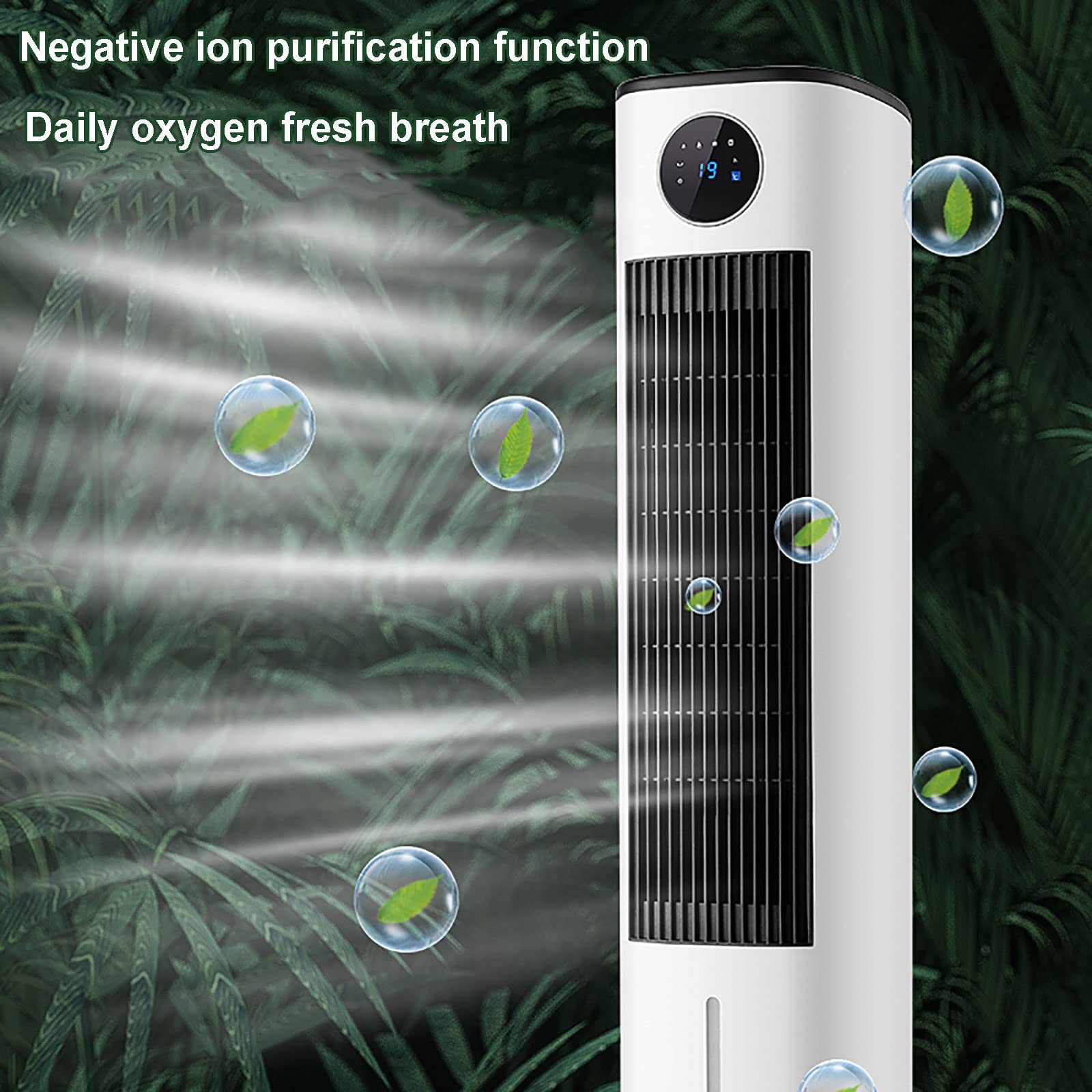 Enfriador de aire evaporativo, ventilador oscilante para interiores con control remoto, 4 modos/3 velocidades, acondicionador sin cuchillas de 35 pulgadas para dormitorio, oficina, tanque de agua de 7