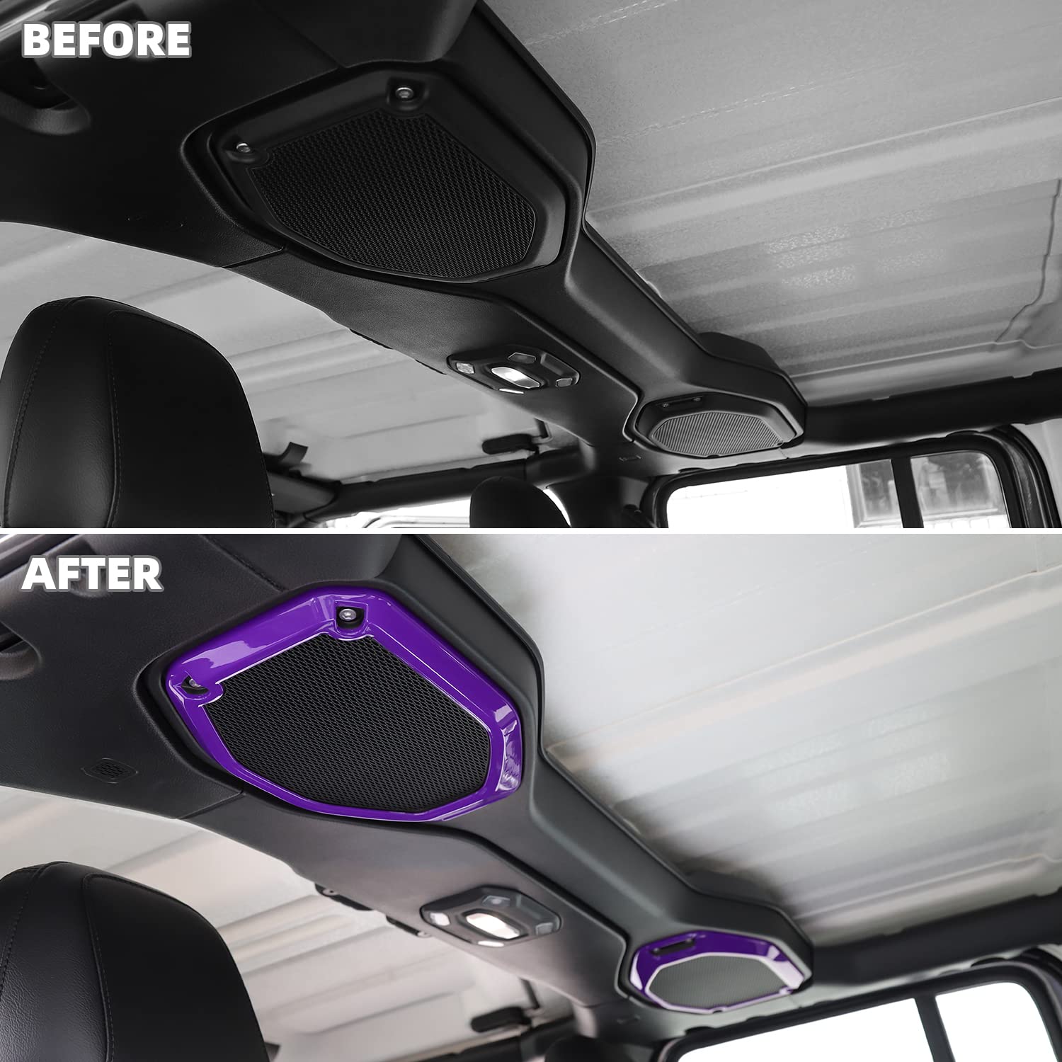 Cubiertas Decorativas Plateadas Para Altavoces De Pilar A Y Techo, Compatibles Con Jeep Wrangler JL 2018-2023 Y Gladiator 2020-2023