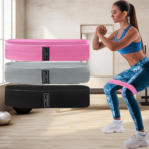 Juego de bandas de resistencia, bucles de ejercicio portátiles para piernas y cadera, 3 bandas de peso de entrenamiento de nivel de resistencia con