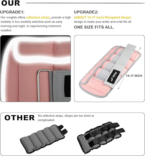 Miniatura 2 de Pesas de tobillo ajustables para mujeres y hombres, 1 par de 1, 2, 4, 5, 6, 8, 10 libras, pesas para piernas, manos, brazos, muñecas con peso