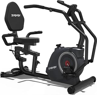 XVGVSV W241 2-in-1 Recumbent Elliptical Bike - 400lbs Capacity, Whisper-Quiet 16-Level Magnetic Resistance, Heart Rate Monitor