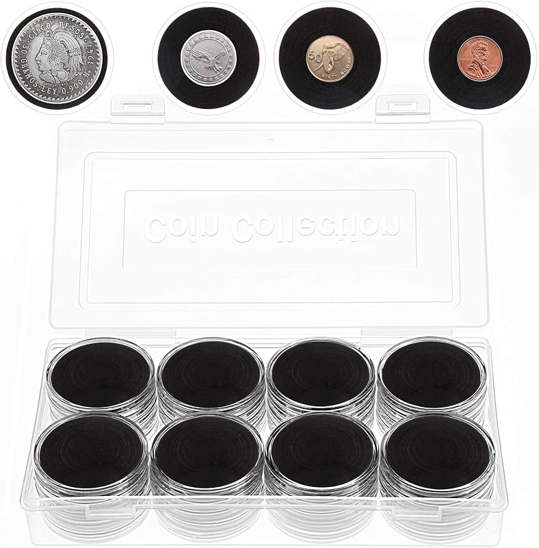 46mm Coin Capsules, with Foam Gasket and Plastic Storage Box, for Coin Collection