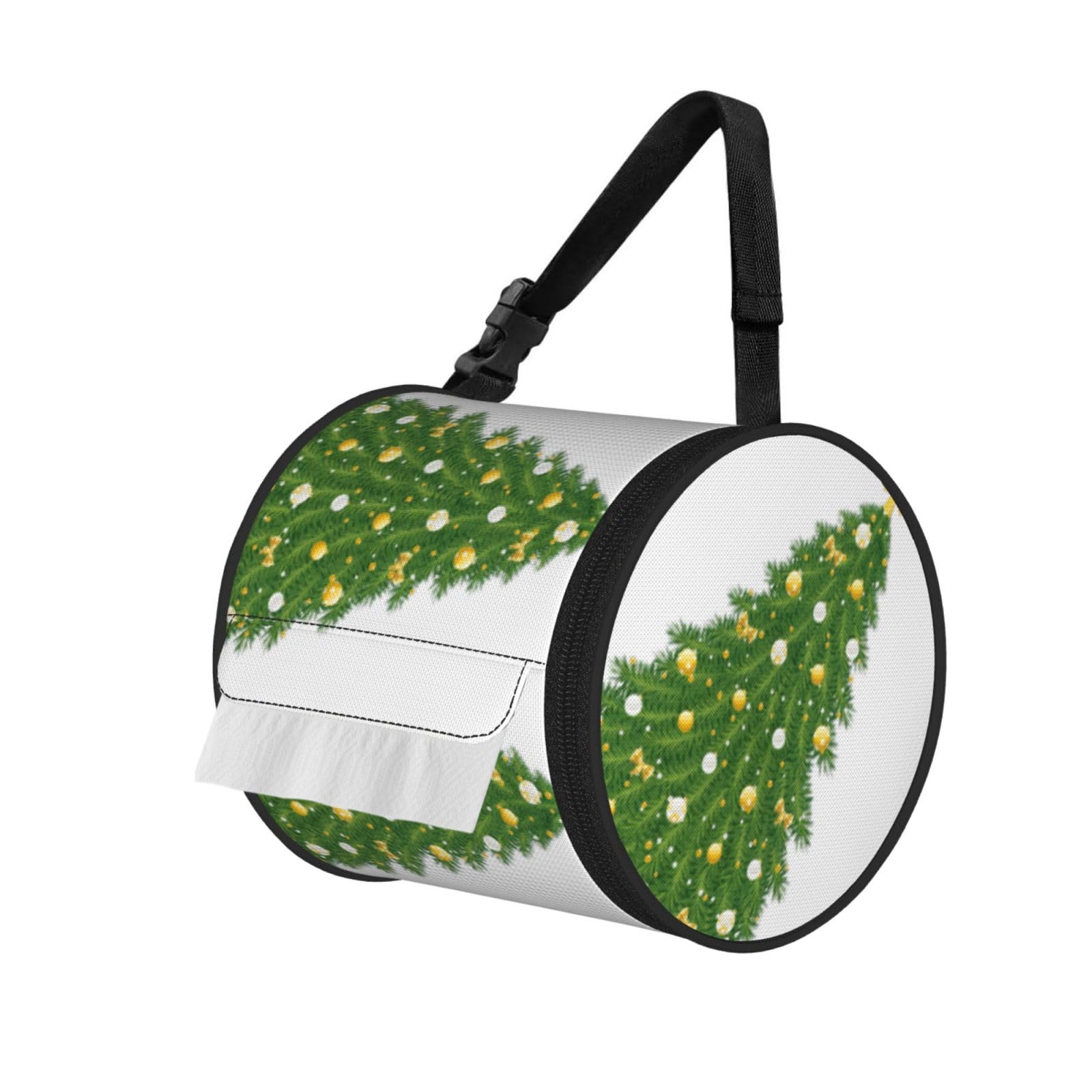 Xmas Tree Print Fashion Tissues Organizer Box, Hanging Tissue Holder For Purse Coins For Car Office Daily Outing