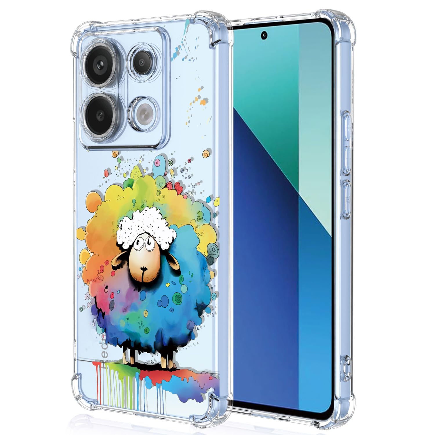 Handyhülle Für Xiaomi Redmi Note 13 Pro 4G / Poco M6 Pro – Transparent, Mit Schaf-Muster, Stoßfest, TPU