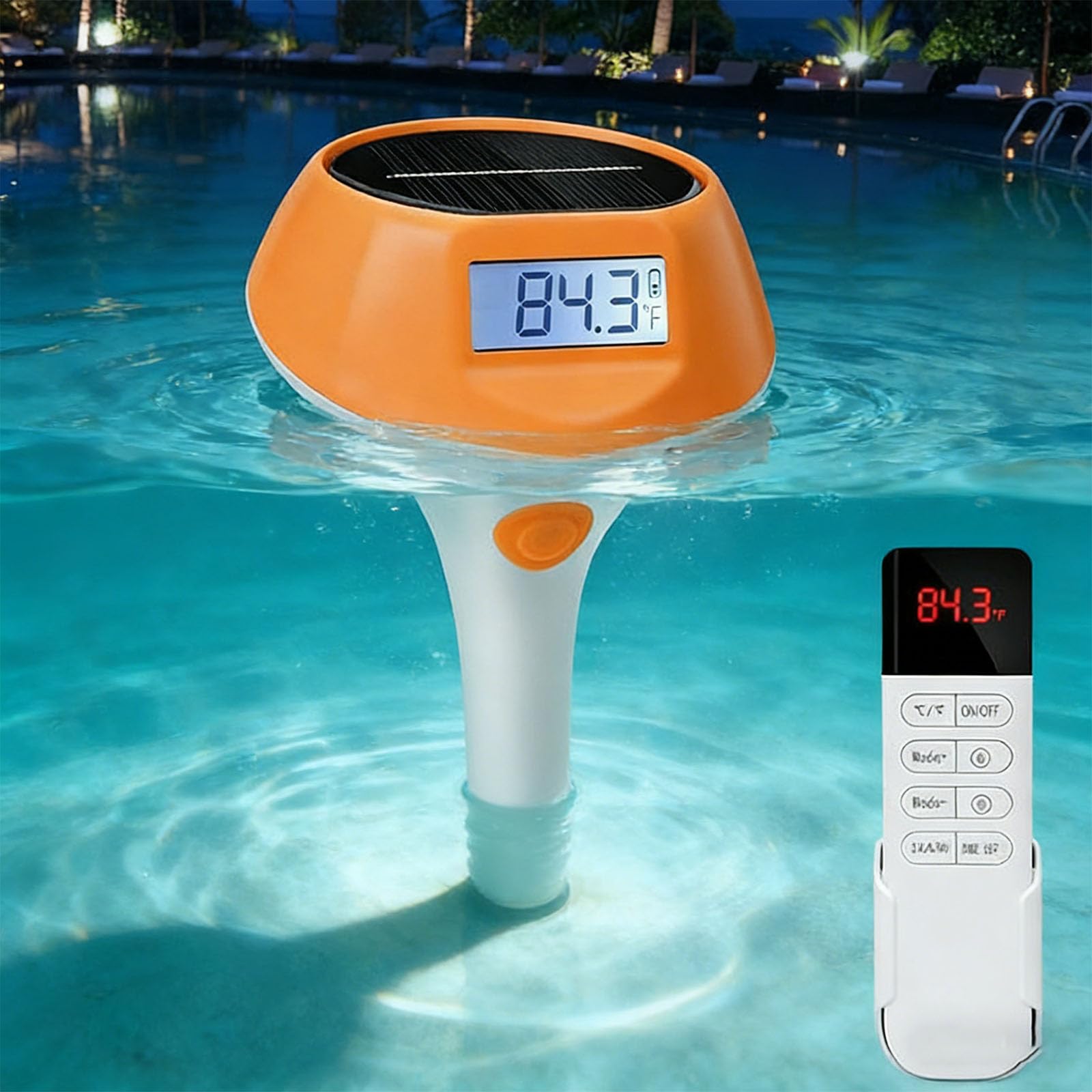 Termografo solare galleggiante per piscina, luce per nuoto notturno