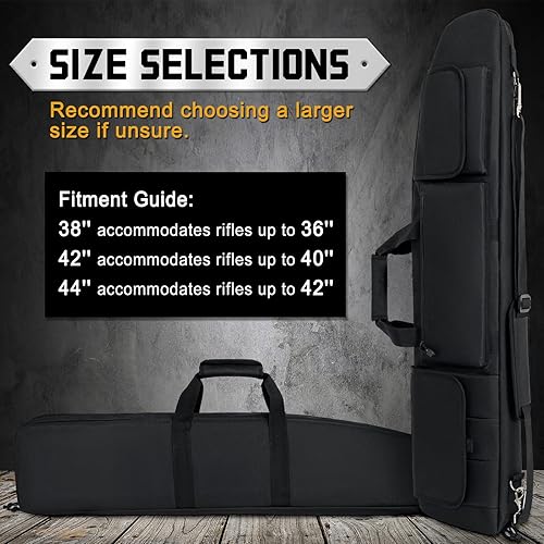 Miniatura 6 de DULCE DOM - Funda doble para rifle de 38 42 44 pulgadas, funda táctica suave para campo de tiro, divisor móvil para 1 o 2 engranajes, múltiples