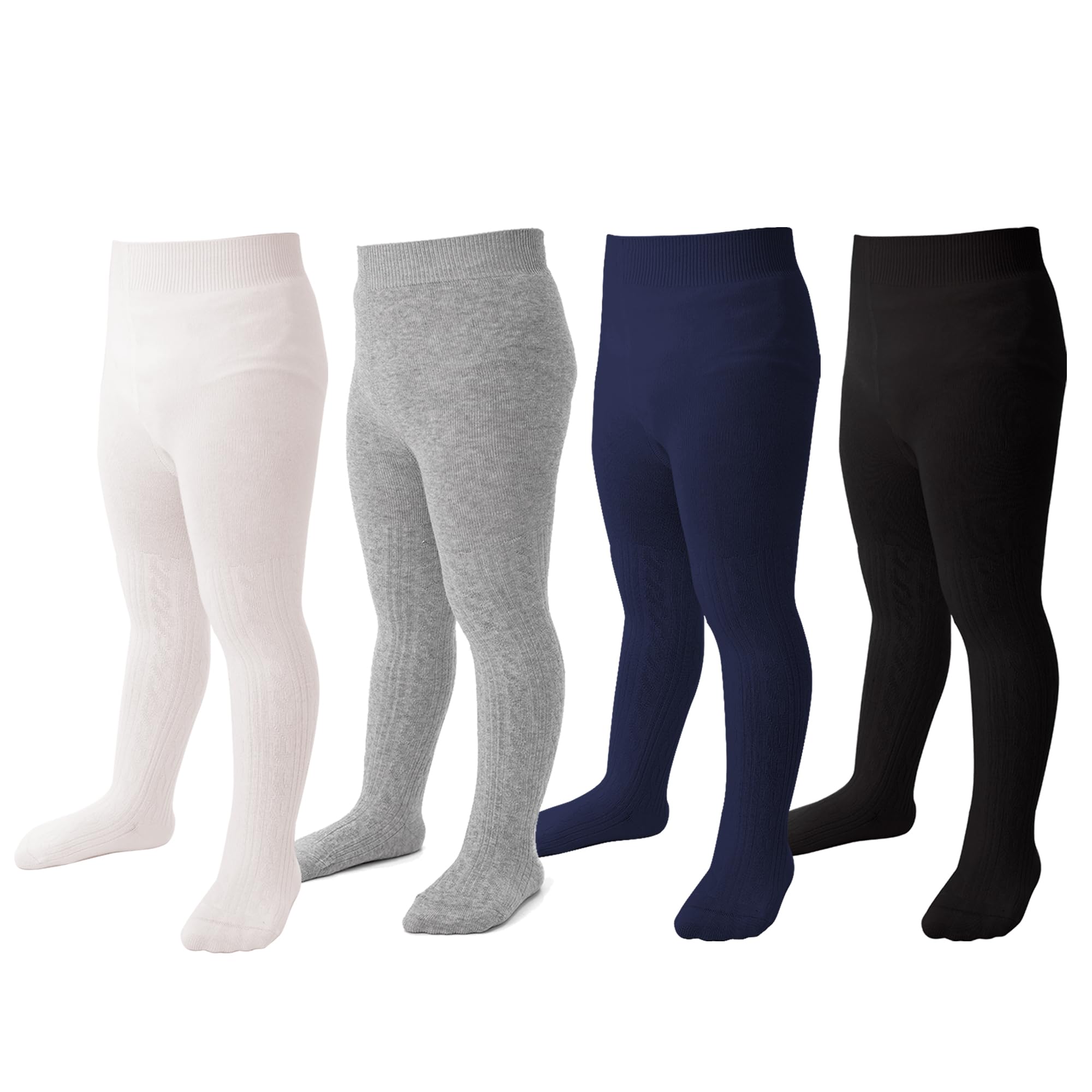 Marchare Medias gruesas de punto trenzado para niñas pequeñas, medias cálidas de invierno para niñas pequeñas, paquete de 1/2/3/4/5