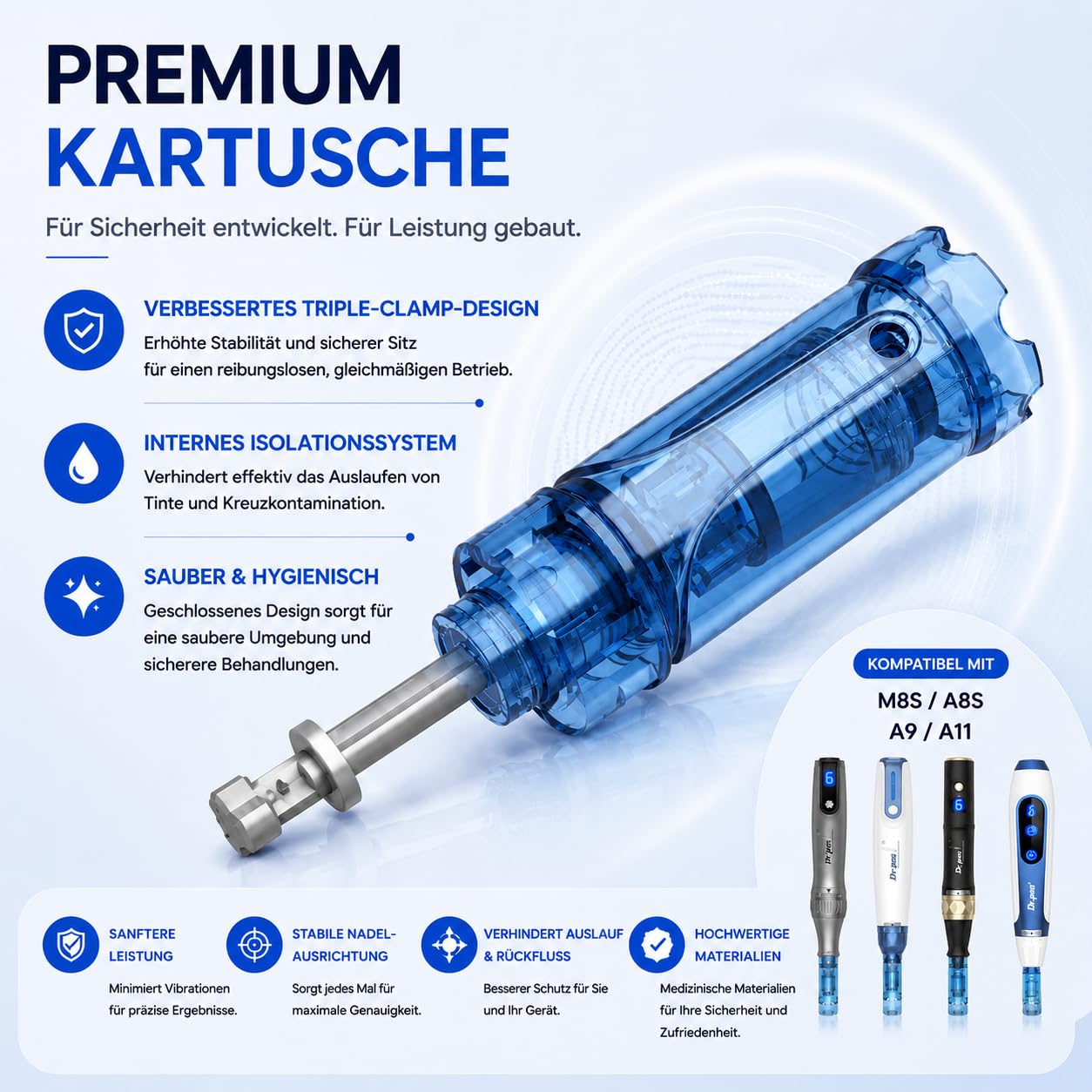 Dr. Pen A9 hautpflege-Pen Set mit 28 Patronen (12×12Pin & 10×36Pin & 6xNanoR), Kabellose, 6 Geschwindigkeitsstufen & LED-Anzeige für Hautpflege, Feine-Linien-Verbesserung & Hautbild-Optimierung