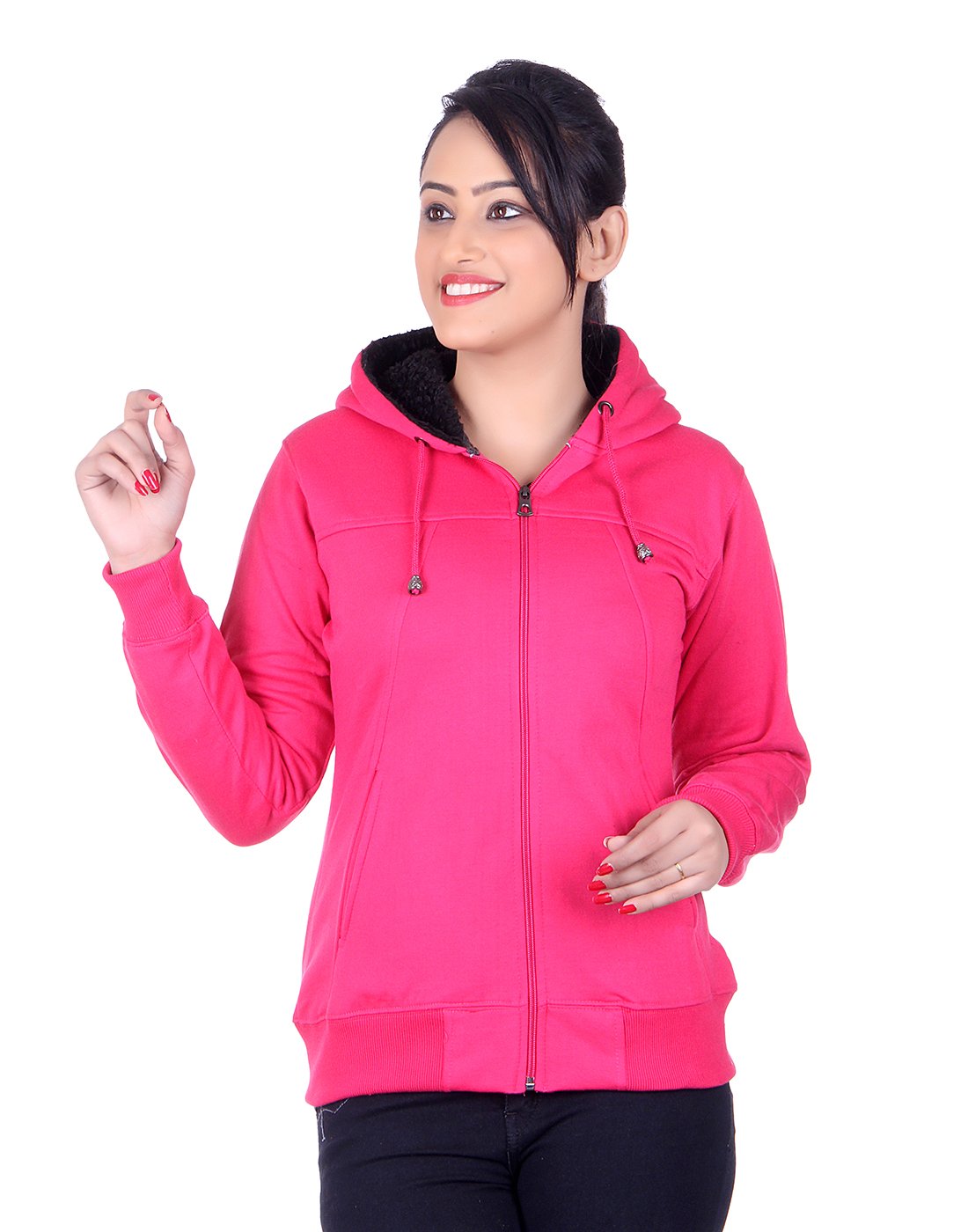 goodluck Women's Solid Sweatshirt with Hoodies, Fleece Material Full Sleeves,(Pack of 1)-picture-14