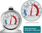 Refrigerator Thermometer, Large Dial Freezer Thermometer,Classic Series Temperature Thermometer for Refrigerator Freezer Fridge Cooler (1Pack)
