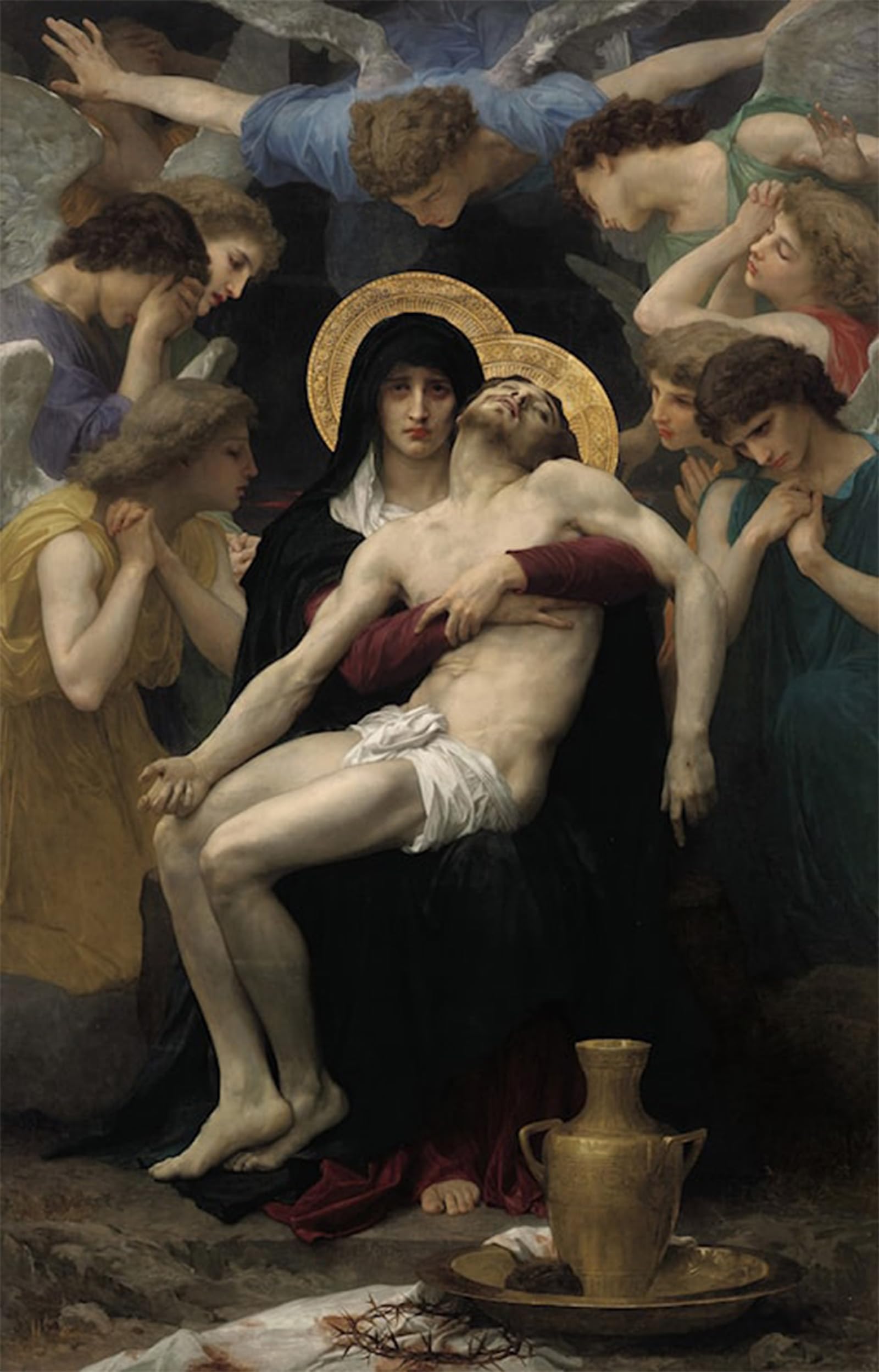 POSTERIIk Vintage Art Print Images Pictures Print Pieta by William Adolphe Bouguereau Modern Colour Posters for Office Home Decor 60x90cm