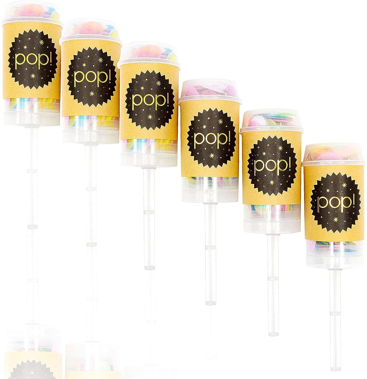 Buy Sparkle And Bash Push Pop Confetti Poppers 6 Pack With 6 Bag Refills Multicolor Online In Vietnam B07pjp4rw2