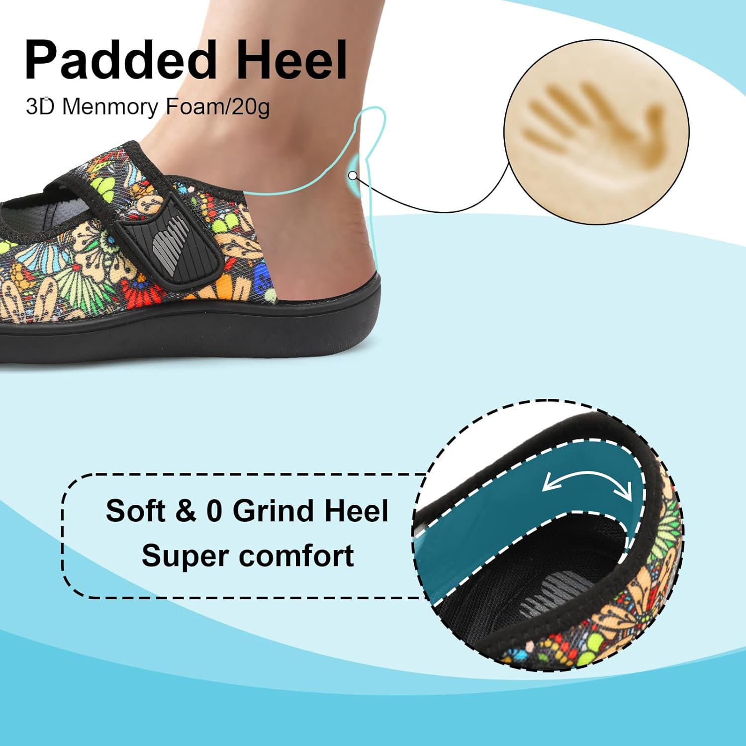 BARERUN Womens Barefoot Walking Shoes Adjustable Wide Diabetic Shoes Breathable Zero Drop Sneakers for Wide Width Arthritis Edema Feet Nursing Shoe Indoor Outdoor - Image 5