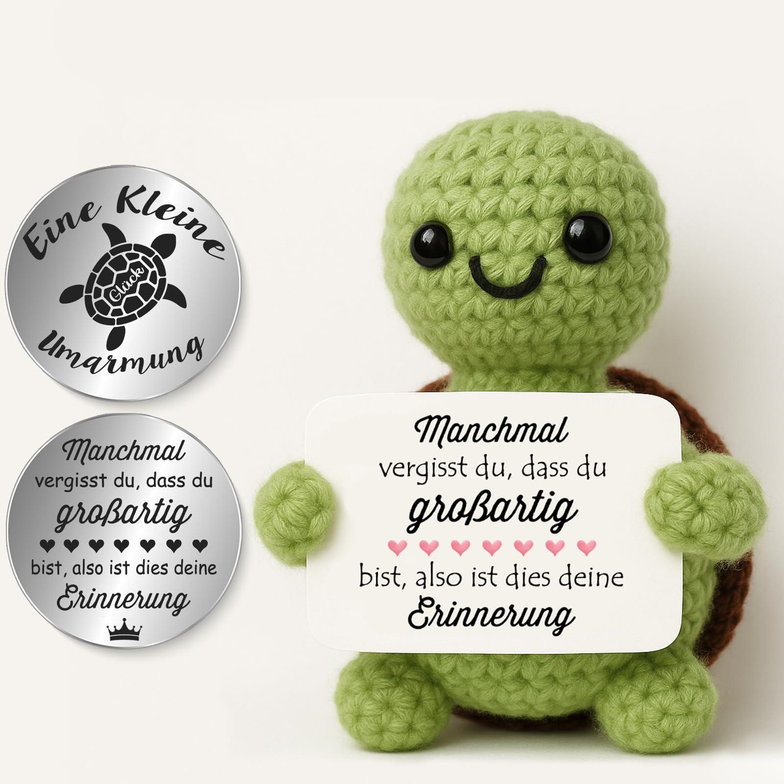 Tixlux Pocket Hug Fröhlicher Pinguin, Kreative Strickwolle Pinguin Dekofigur und Kleine Umarmung Glücksbringer, MutmacherGeschenk, Gute Besserung Geschenk, Weihnachten