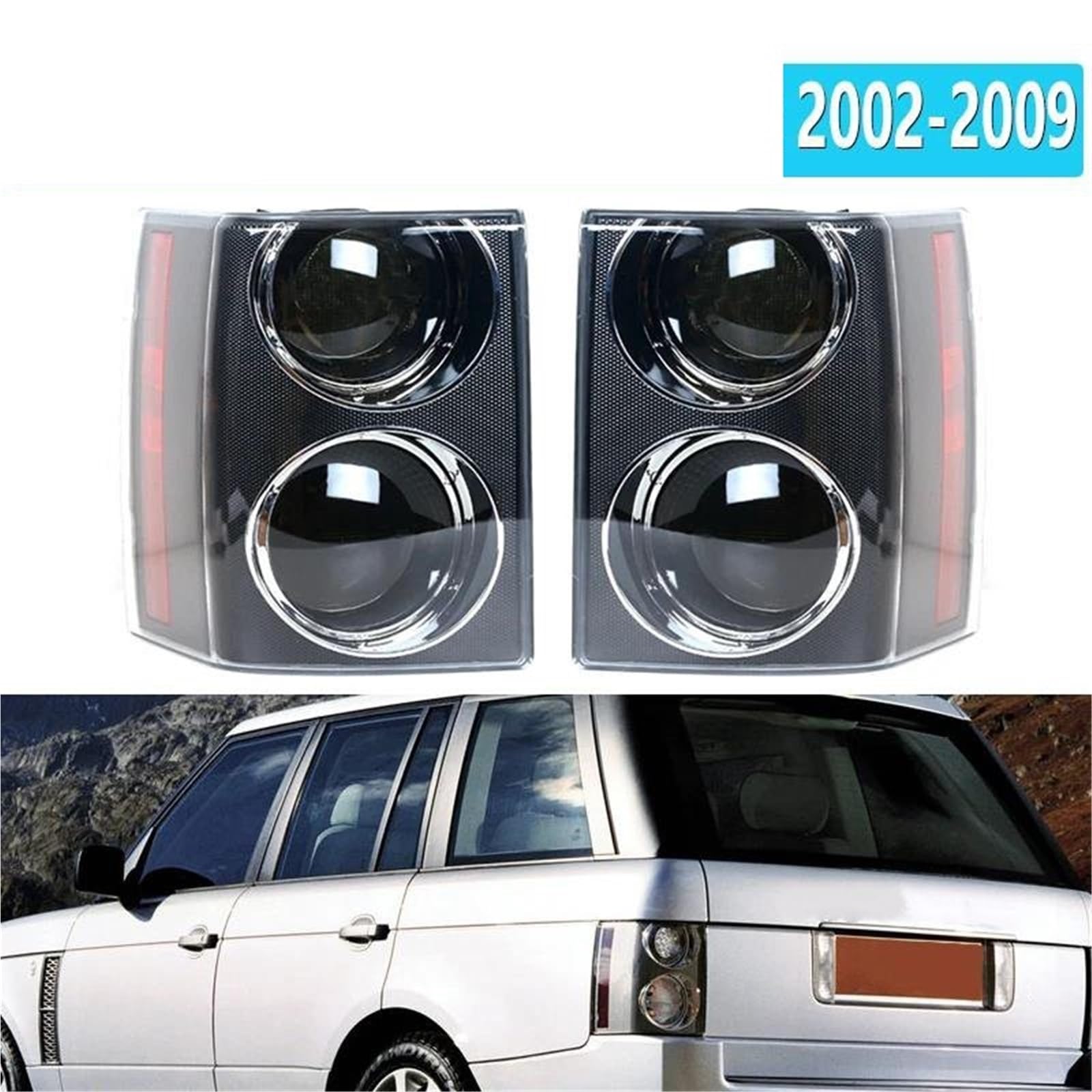 Genérico Fanal Trasero Luces Traseras Para Range Para Rover Para Vogue L322 (2002-2009) Conjunto De Luces Traseras Freno Señalización Marcha Atrás Reflectores Luz antiniebla trasera(BIEN)