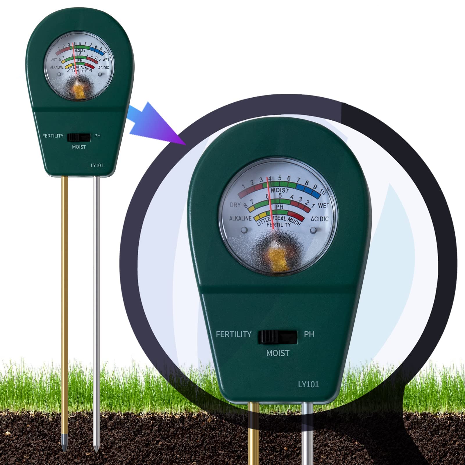Buy NALACAL 3 in 1 Soil Moisture Meter, Soil Moisture/Soil Ph Meter