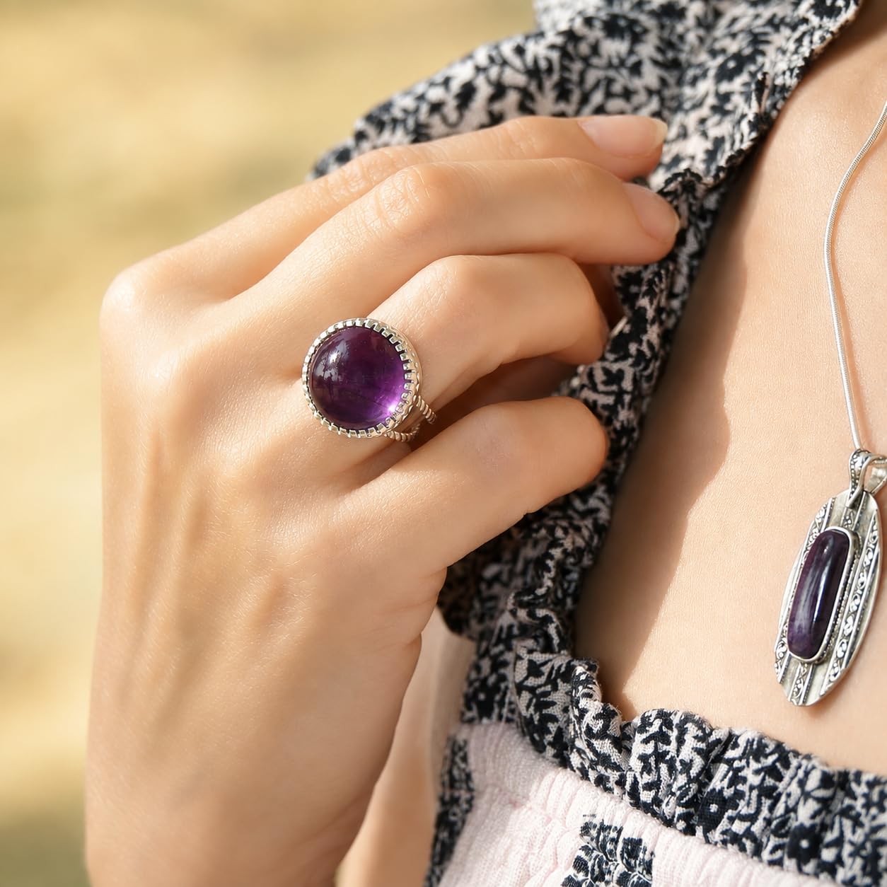 MEKI`S Anillo Plata 925 y Amatista