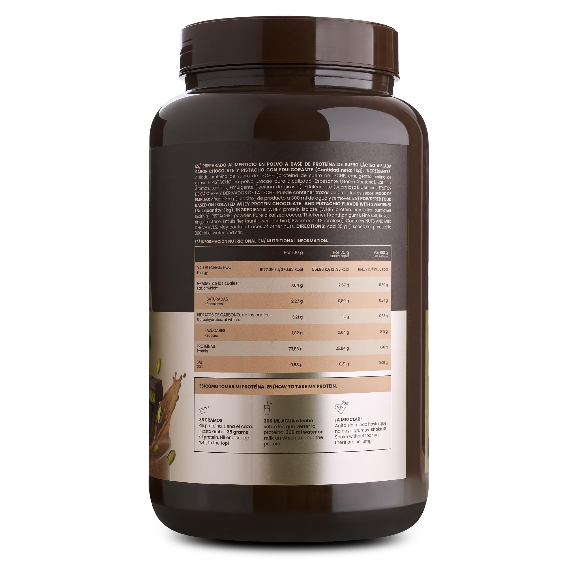 Grow Wellness Lote Proteína Aislada Chocolate y Pistacho 1 kg + Creatina Monohidrato Creapure 250 g | Whey Isolate CFM y Creatina Neutra