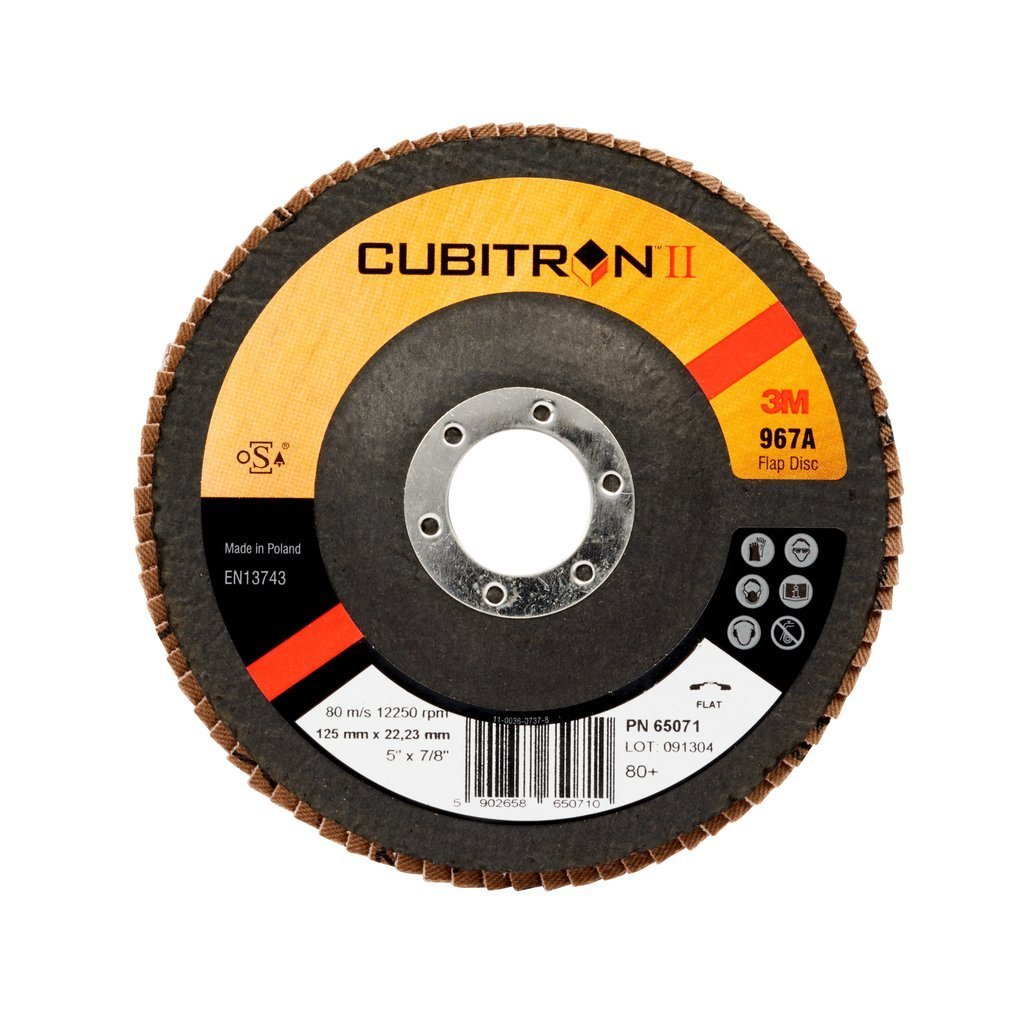 3M Cubitron Ii Disco Lamellare 967 A, 125 mm, 22.23 mm, 80 +, Piatto, 10 Pezzi/Cartone