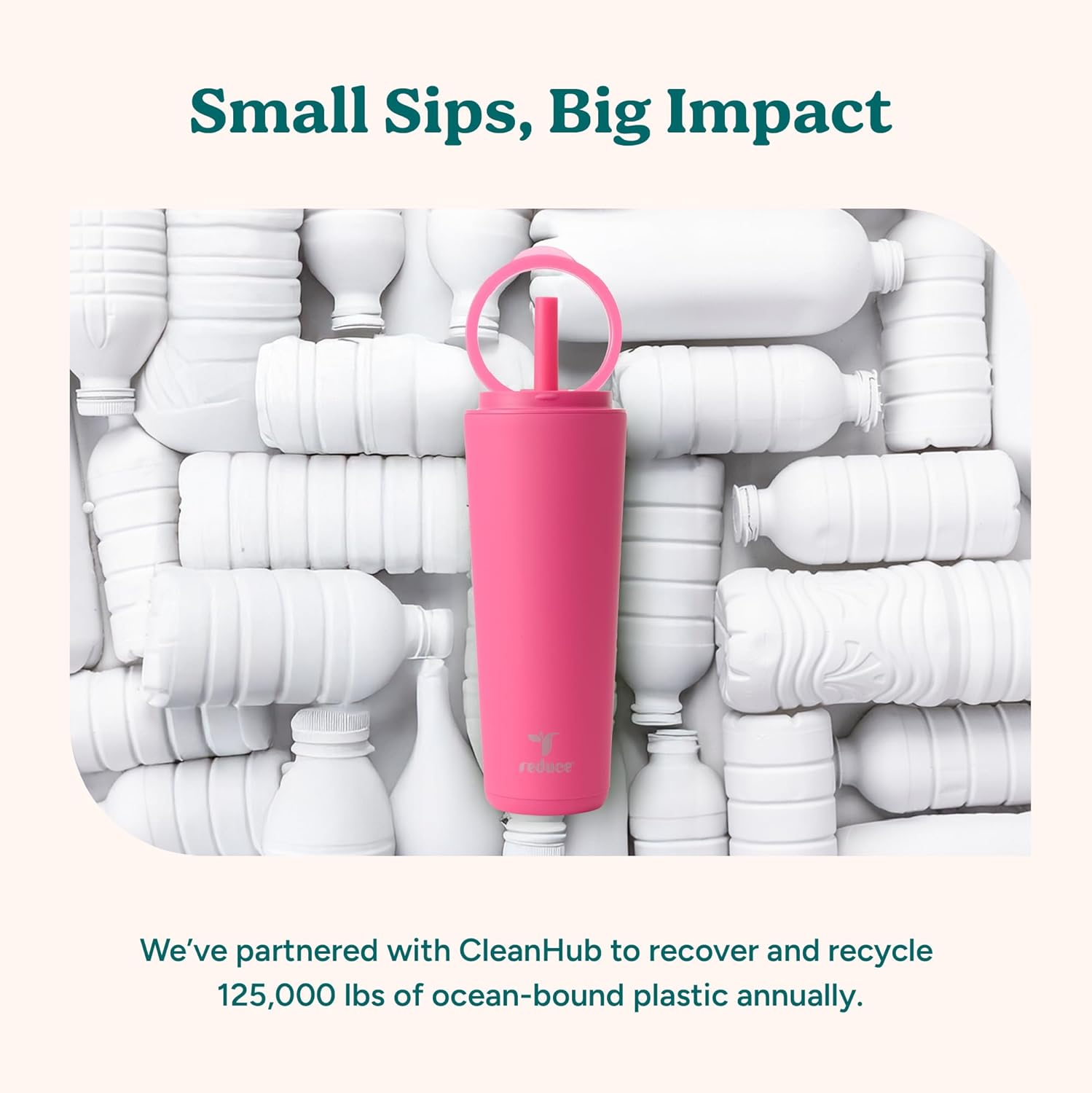 REDUCE Halo 24 oz Stainless Steel Vacuum Insulated Tumbler - Spill Proof Travel Mug with Flip Handle Lid - Keeps Drinks Cold for 32 Hrs - Dishwasher Safe - Cupholder Friendly - Unbleached - Image 8