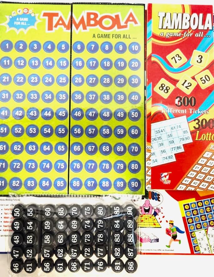 Image of Braintastic Portable Tambola Board Game with 300 Different Tickets for All Age Groups (Small Size)
