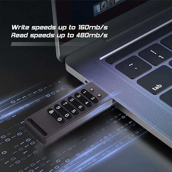 Secure 32GB Encrypted USB 3.0 Flash Drive-256-bit Hardware Encryption