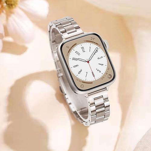Miniatura 3 de Melyis Correa delgada de metal compatible con correas de Apple Watch para mujer de 1.732 pulgadas, 1.772 pulgadas, 1.654 pulgadas, 1.732 pulgadas,