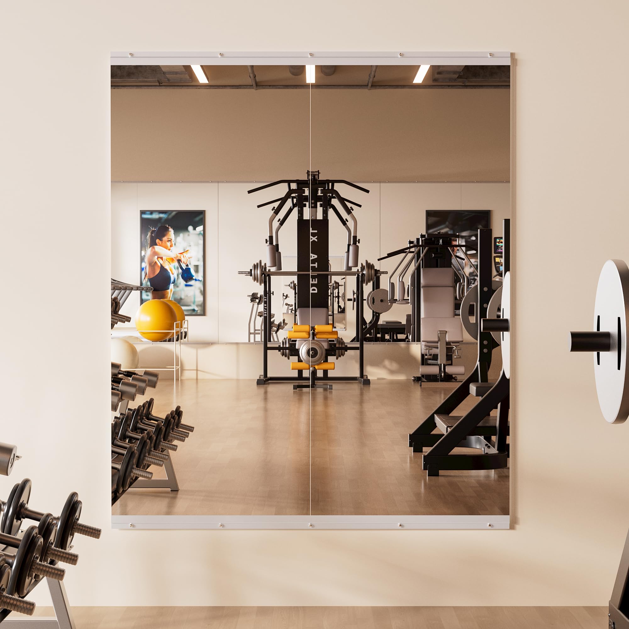 Keonjinn Gym Mirrors for Home Gym 140x60cm -2 Pcs Large Mirror Full Length