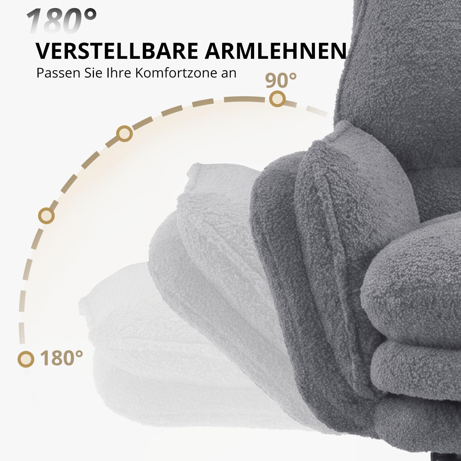 Bürostuhl mit Hoher Rückenlehne, Breiter Sitz Schneidersitz Stuhl
