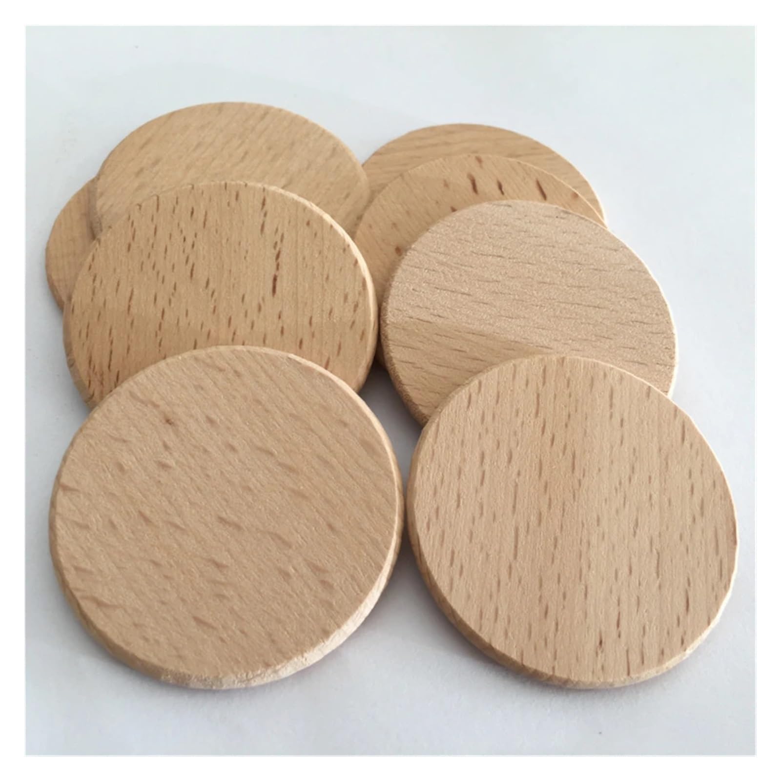 Unfinished Wood 200 rodajas redondas de madera sin tratar for proyectos manualidades DIY. Láminas contrachapada for(38MM_3.0MM)