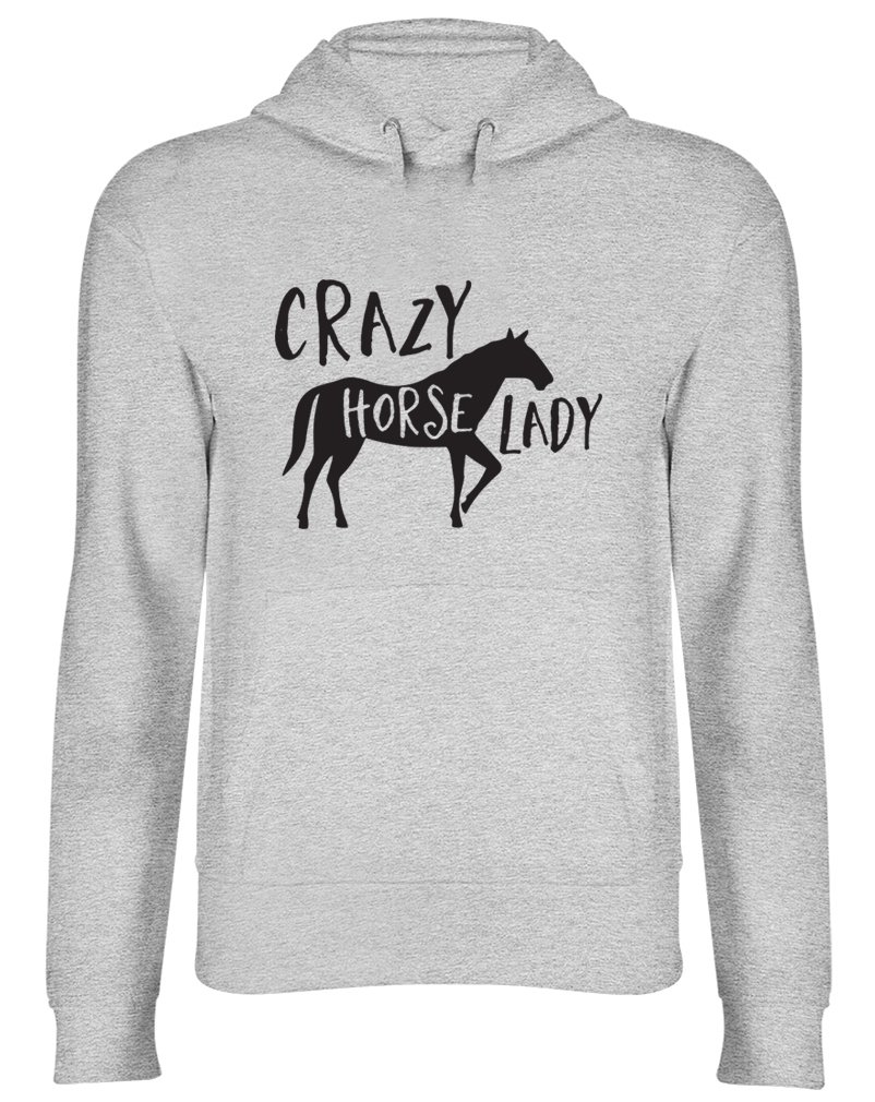 Shopagift Crazy Horse Lady Hooded Top Unisex Hoodie Grey