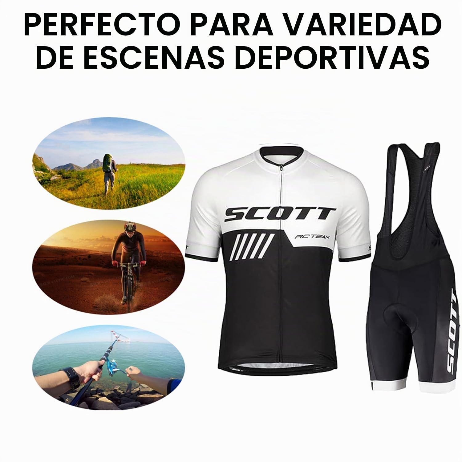 Conjunto de ropa de ciclismo para hombre de verano - Elegante y funcional Maillot de ciclismo con pantalones cortos acolchados de gel 19D transpirable y de secado rápido, Nreo, M
