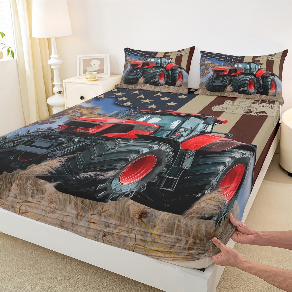 Drapeau américain rétro parure de lit ultra douce finitions premium
